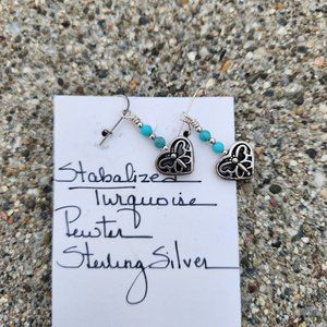 Silver and Turquoise Earrings (Pierced)